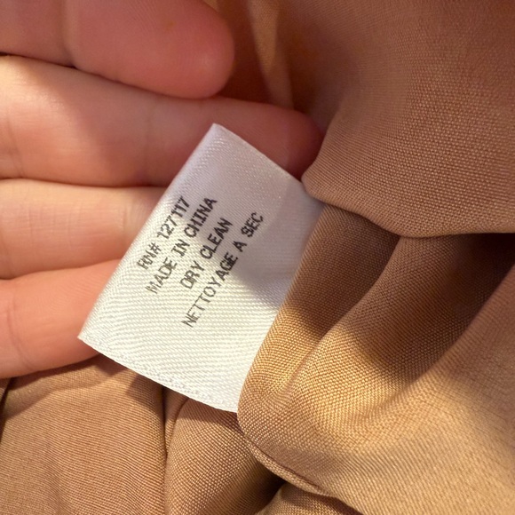 Mark + James by Badgley Mischka Organza One-Shoulder Tan Ruffle Dress - Picture 6 of 11